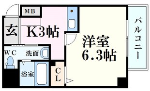 西宮駅 徒歩3分 8階の物件間取画像